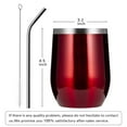 thumbnail image 6 of Wine Tumbler, 12oz 8 Pack Insulated Wine Tumbler with Lid and Straw, Double Wall Vacuum Stainless Steel for Cold & Hot Drinks, Red, 6 of 9