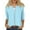 Blue, variant on Womens Cardigan Sweaters Crew Neck 3/4 Sleeve Button Down Fall Blouses Open Front Solid Color Slim Fit Tunic Black L