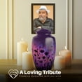 thumbnail image 4 of Yatskia Purple Daisy Urns for Human Ash, Large Burial Urns for Human Ashes Adult Man, Small Cremation Urn for Ashes for Women, (Classic 10 Inch and 3 Inch), 4 of 8