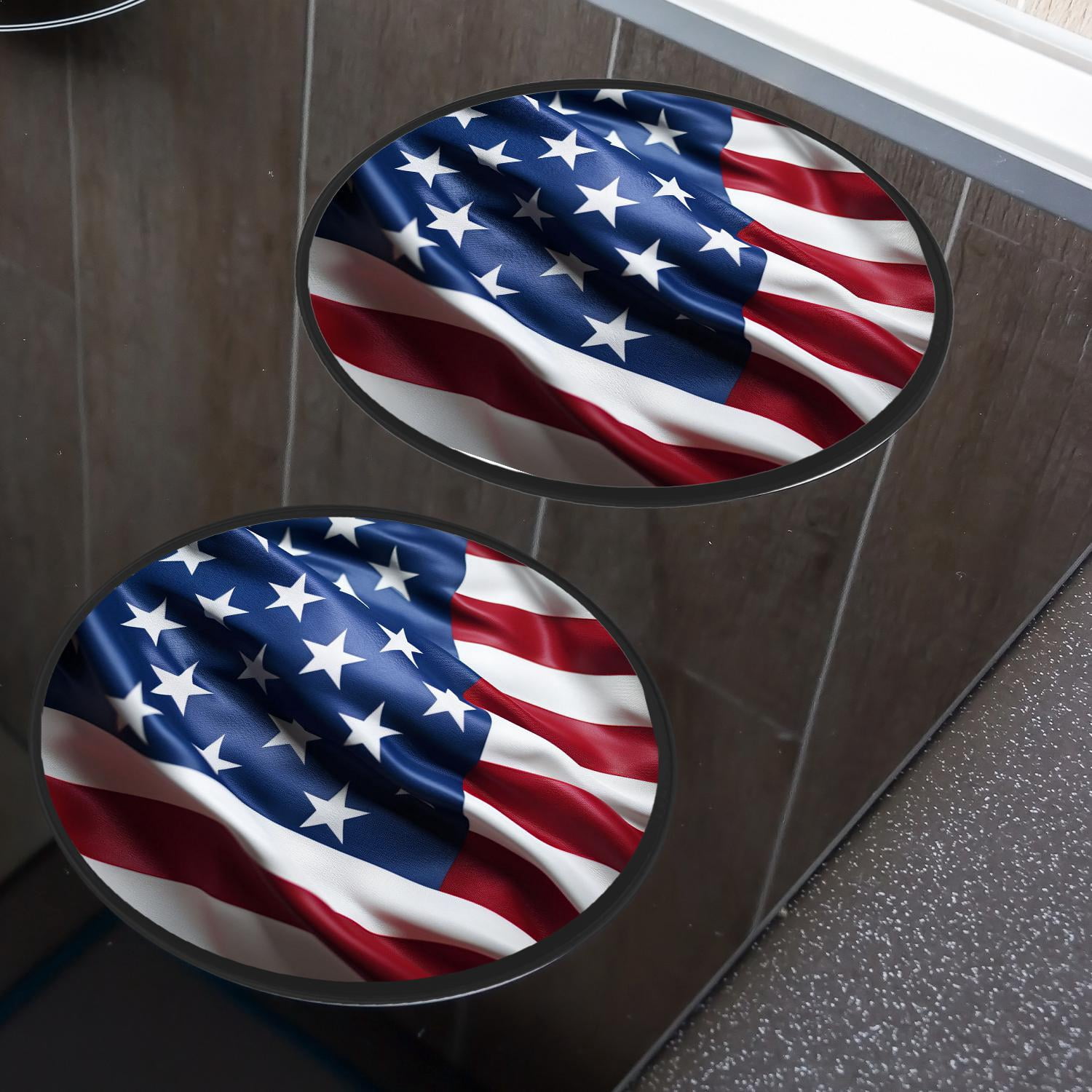 Stove Burner Covers 4 Pcs for Home Decor Cooktop Decorative ,Closeup of ruffled American flag Drawing, Round Electric Stove Burner Covers 8Inch And 10Inch