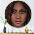 thumbnail image 2 of Designart 'Portrait of Afro American Woman I' Modern Circle Metal Wall Art 29x29 - Disc of 29, 2 of 5