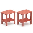 thumbnail image 5 of OTSUN Adirondack Outdoor Side Table Set of 2, 16" HDPE Patio Side Table with Shelf, Weather Resistant Easy Maintenance for Backyard Pool Porch Garden & Lawn, 5 of 12