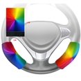 thumbnail image 1 of EREHome Joint Color Rainbow Steering Wheel Cover Hook and Loop Covers For Car Size 10x16cm 2 PCS, 1 of 2