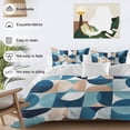 thumbnail image 3 of Blue Khaki Bedding Duvet Cover Set Queen Size 4 Pieces Nordic Retro Medieval Geometric Abstract Bedding Set with Zipper Closure, 1 Comforter Cover 90x92 Inches 1 Flat Sheet & 2 Pillow Cases, 3 of 7