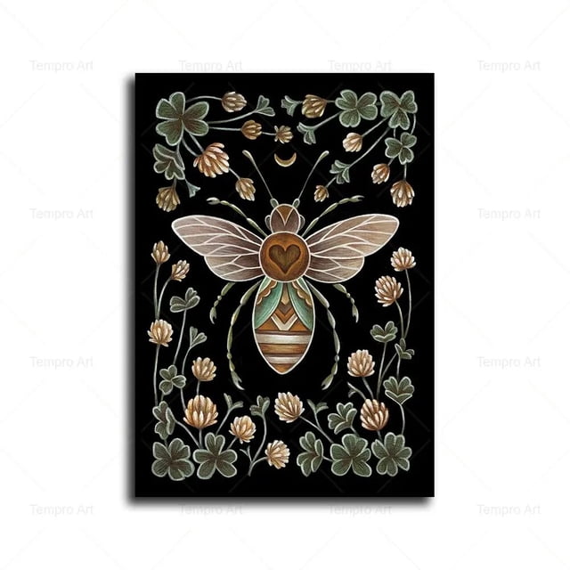 Pintura en lienzo de arte Retro, cuadro de insecto, murciélago, pavo real, pájaro, miel, abeja, polilla, camaleón, Possum, Rana, póster, imagen para habitación de niños, decoración de pared del hogar