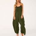 thumbnail image 2 of Women's Sleeveless V-Neck Loose Fit Jumpsuit with Pockets Casual Baggy Summer Outfit, 2 of 6