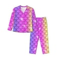 thumbnail image 1 of Balery Rainbow Scales2 Conjunto de Pijama con Estampado para Mujer, Conjunto de Dos Piezas con Manga Larga, Ropa de Dormir Suave con Bolsillos, Pijamas Cómodos-Medium, 1 of 7