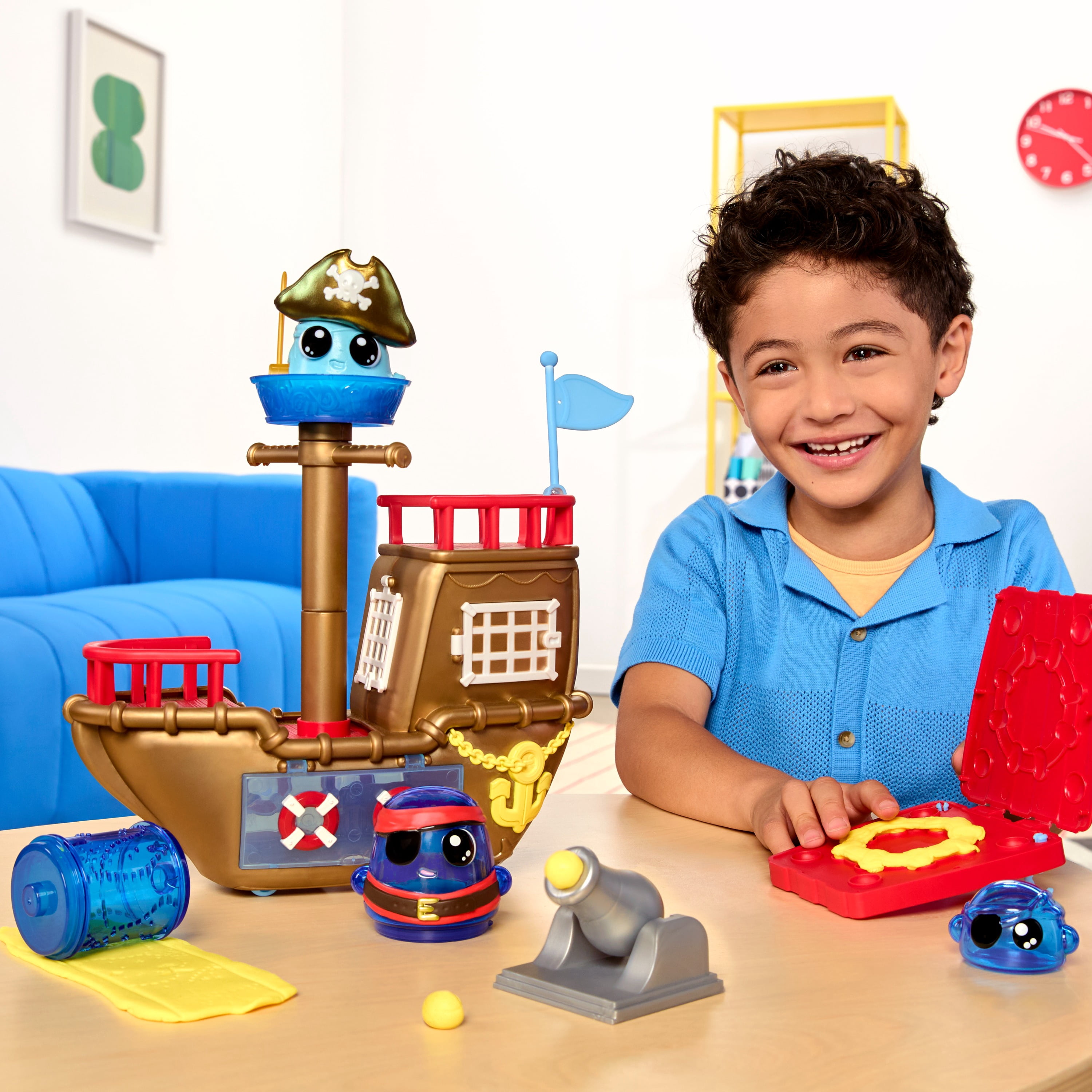 DohKins Pirate Ship Playset & Pirate - Scented Dough that Never Dries, DIY Kids Gift, Ages 3+