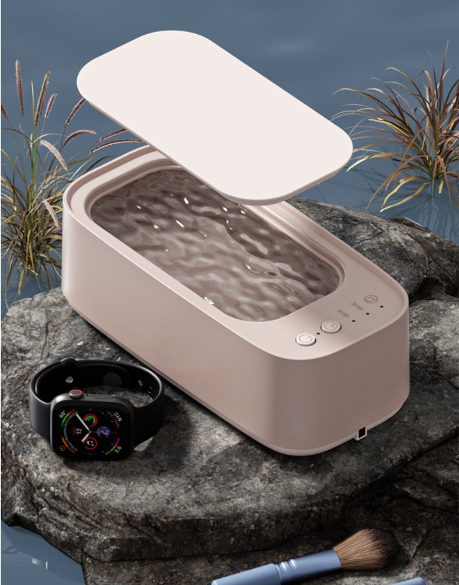 Professional Ultrasonic Jewelry Cleaner - 45kHz, 440ML Portable Household Ultrasound Cleaning Machine for Eyeglasses, Watches, Dentures, Shaver Heads