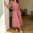 thumbnail image 5 of Ovbmpzd Tea-Length Casual Summer Dresses for Women Peasant Elegant Maxi Red Dresses Casual V-Neck Sleeveless Dresses Summer Dresses,S, 5 of 6