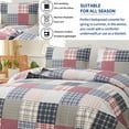 thumbnail image 6 of King Size Quilt Set Bedding Reversible Bedspread Coverlet Home Lightweight Quilts Coverlet Country Mens Plaid Patchwork Bedding Printed Microfibers Quilt Set Beige, 6 of 7