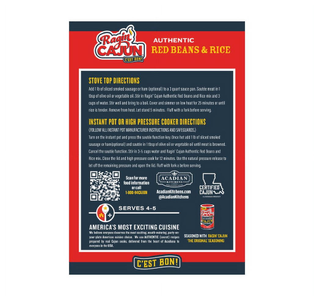 (3 pack) Ragin Cajun Red Beans & Rice