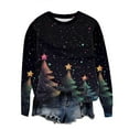 thumbnail image 5 of Lorytime Sweatshirt for Women Crewneck Christmas Tree Print Shirt Long Sleeve Pullover Loose Tops for Holiday, 5 of 5