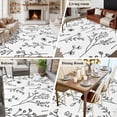 thumbnail image 6 of Black White Plant Washable Living Room Rugs 5'x7', Floral Farmhouse Leaf Retro Flower Botanical Low Pile Throw Large Area Rugs Non-Slip Sturdy Edge Binding Carpet for Dining Room Bedside Kitchen, 6 of 9