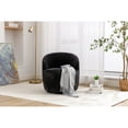 thumbnail image 3 of Jopath Swivel Accent Armchair, Barrel Chair With Black Powder Coating Metal Ring Chenille Fabric Accent Chair for Living Room Bedroom Reading Waitingroom Black, 3 of 9
