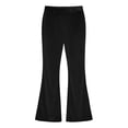 thumbnail image 3 of ZHOGXU Kids Girls Velvet Pants High Waist Solid Color Wide Leg Soft Stretch Comfortable Elegant Flared Trousers For Casual Daily Wear And Party,Black,5-6 Years, 3 of 8