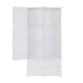 thumbnail image 4 of Tcbosik 8 Cube Storage Organizer with Hanging Rod, Stackable Closet with Doors and Metal Frame for Bedroom, White, 4 of 8