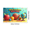 thumbnail image 3 of Colorful Back to School Welcome Banner with Apple Basketball Pencils Globe Elements Backdrop Party Decorations for School Events Classroom Decor First Day of School Celebrations, 3 of 4