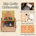 thumbnail image 3 of Wooden Music Box, Mini Vintage Hand Crank Music Box Laser Engraved Happy Birthday Gifts for Wife, Daughter, Dad, Mom, 3 of 5