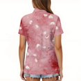 thumbnail image 4 of OIOLOYJM Womens Polo Shirts Business V Neck Short-Sleeve Floral Print Golf Shirts Summer Breathable Collared Tops Workout Loose Clothes S, 4 of 4