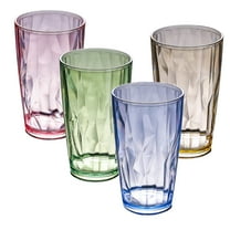 16 oz Plastic Tumblers Drinking Glasses, Manss Clear Acrylic Drinking Cups Wine Glasses Beverage Cups Tumbler for Poolside Party, Outdoor&Indoor, Stackable, Easy to Clean, Large Capacity