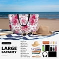 thumbnail image 5 of Xecao Peonies And Roses for versatile beach bag for women includes zipper pockets and waterproof material, ideal for vacations and adventures., 5 of 7
