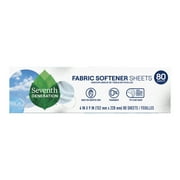 Seventh Generation Fabric Softener Dryer Sheets, Free and Clear, 80 Count