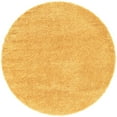 Unique Loom Davos Shag Collection Area Rug Solid (8' Round Sun Yellow