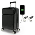 thumbnail image 3 of World Traveler Dejuno Avery Smart 20-Inch Carry-On Luggage with USB & USB-C Ports - Black, 3 of 6