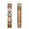 thumbnail image 6 of YoeXGDS Easter Party Supplies-Happy Easter Porch Sign Banner, 1Pair Happy Easter Front Door Hanging Welcome Banner for Spring Theme Easter Rabbit Door Decoration 12x71 Inches, 6 of 8
