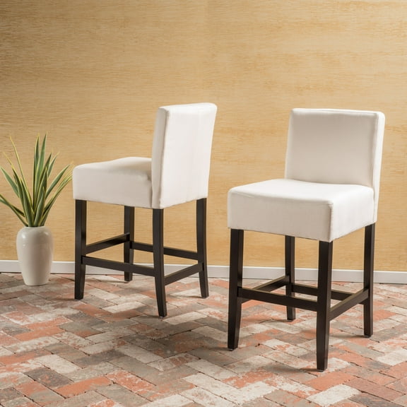 DUOSONG Zuma Kd Counter Stool [Set Of 2 Pcs] Beige Fabric Furniture Dining Furniture Seating for Dining