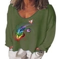 thumbnail image 1 of Blouse Décontractée à Manches Longues pour Femmes Tunique Ample T-Shirt Paysan Grande Taille, 1 of 2