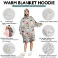 thumbnail image 5 of Wearable Oversized Blanket,Gray Christmas Santa and Reindeer Pattern Wearable Blanket Hoodie for Adults,Cozy Hooded Blankets with Super Pockets,Super Warm Fuzzy Pullover for Women & Men, 5 of 6
