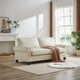 thumbnail image 2 of Holaki 75.6" Arm Upholstered Loveseat Sofa, Pets Friendly Leather Rolled 2-seater Couch with Removable Back Cushion for Small Spaces Living Room, Bedroom, Apartment, Beige, 2 of 10
