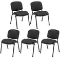 thumbnail image 1 of Patiojoy Set of 5 Conference Room Chairs Stackable Guest Chairs with Upholstered Back & Seat, 1 of 10