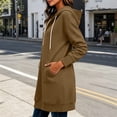 thumbnail image 5 of Fewfanhot Womens Fall Outfits Winter Long-Sleeve Hooded Quarter-Zip Casual Jacket with Pockets, 5 of 7
