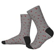 thumbnail image 2 of KLL Ladybugs on Black and White Striped Print Cool Socks Men's Women's Crew Socks Funny Crazy Novelty Stockings, 2 of 7