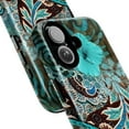 thumbnail image 2 of Turquoise Floral Paisley Phone Case, Elegant Vintage Botanical Pattern iPhone Cover, Artistic Protective Case for iPhone 17 16 15 14 13 12 11 Pro Max Plus Mini, 2 of 6