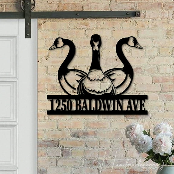 Handmadetneonsign Goose Address House Number, Goose Home Address Metal, Goose House Address Sign 63680