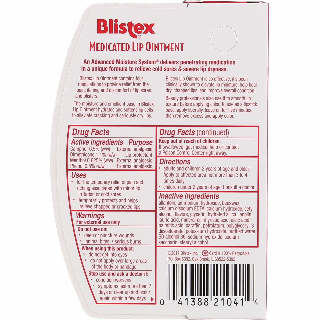 5 Pack Blistex Medicated Ointment, .35-Ounce Tube