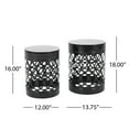 thumbnail image 3 of Holt Metal Outdoor Side Tables, Set of 2, Black, 3 of 7