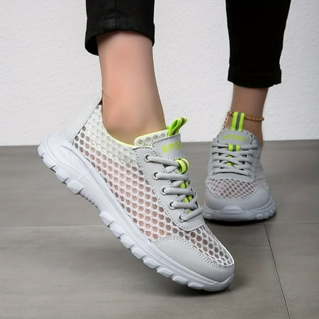 

Lightweight Fabric Low-Top Mesh Sneakers - Breathable Casual Lace-Up Shoes for All Seasons - Perfect for Summer Work and Daily Wear