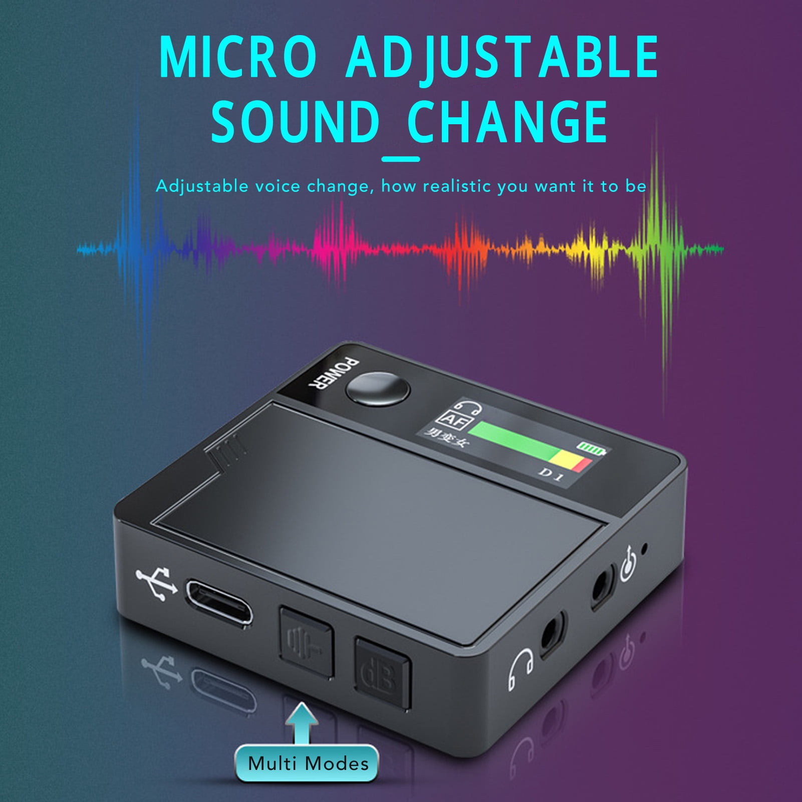 Microphone Changeur De Voix, 7 Changements De Son Différents, Téléphone Portable, Ordinateur, Tablette, IPad, Machine De Jeu Pour PS4, Xbox, PC, Téléphone, Tablette