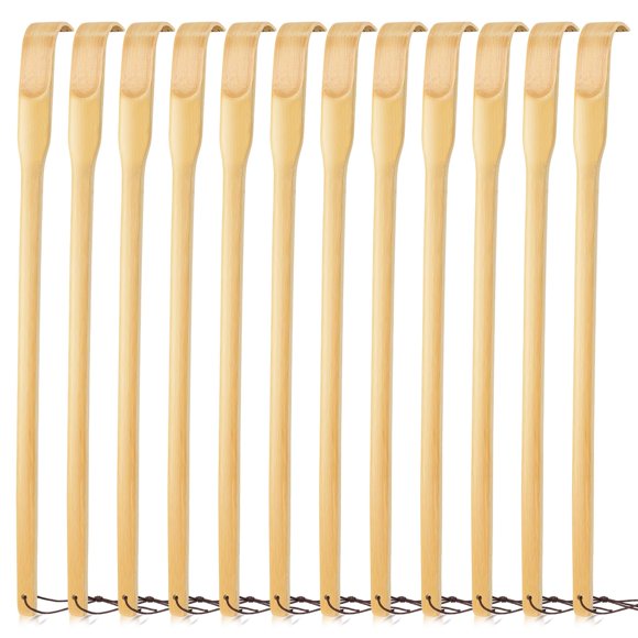 Back Scratcher Renook, madera de bambú, 42 cm de largo, mango, paquete de 12 unidades