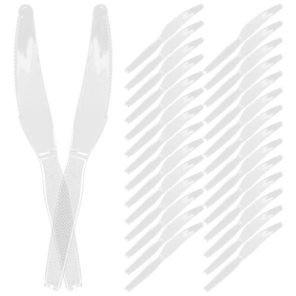 OFFIGAM 2 Sets Clear Disposable Plastic Cutlery for Dining, One-Time Use Flatware, Lightweight and Convenient