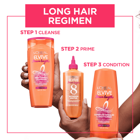 L'Oreal Elvive Dream Lengths Super Detangler Conditioner with Castor Oil, 28 fl oz