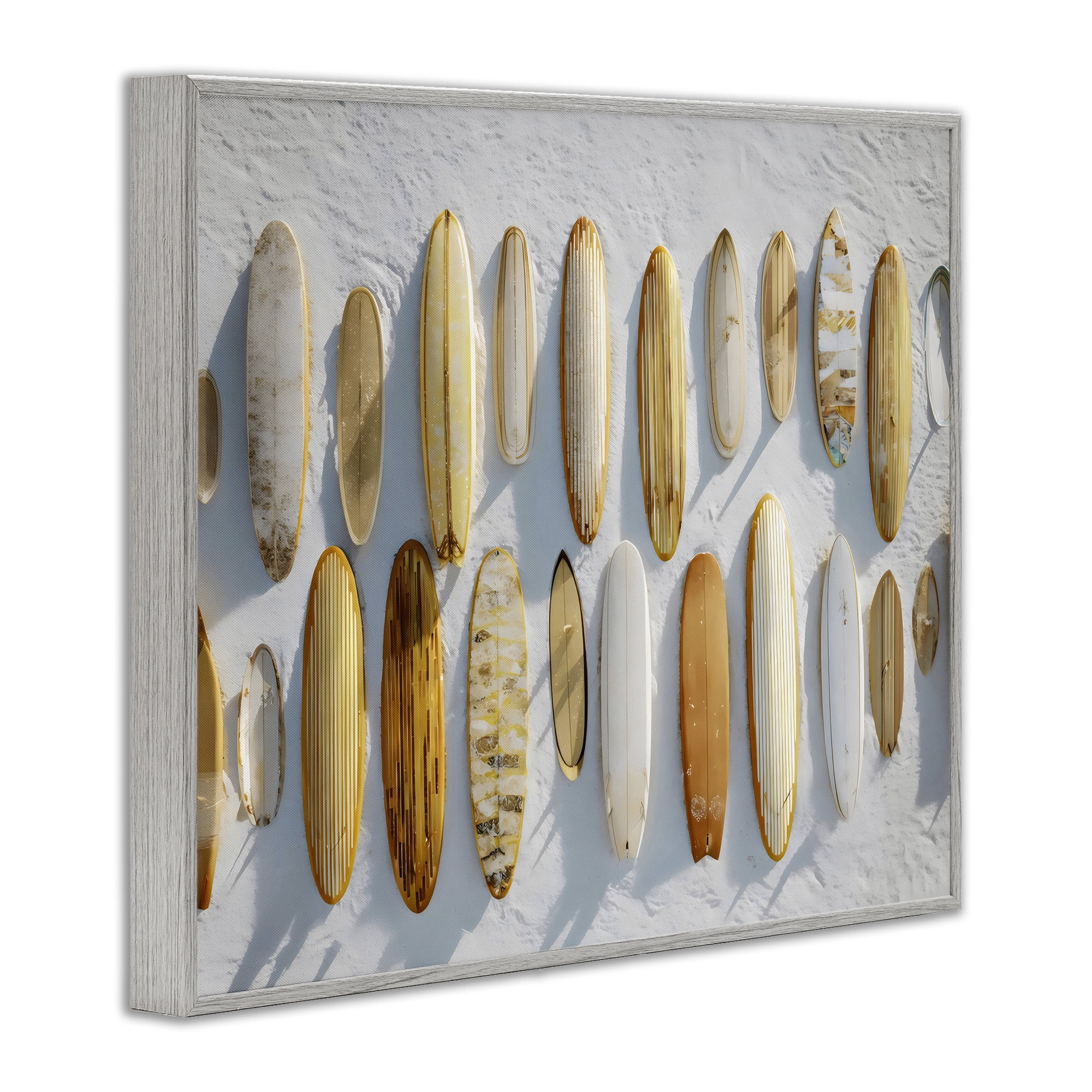 Stupell Industries Vintage Surfboard Collection Gray Framed Giclee Art, design by Franklyn Gregory
