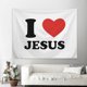thumbnail image 1 of Tapiz corto de felpa con texto «I Love Jesus» para colgar en la pared, 150 x 130 cm, 1 of 2
