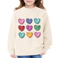 thumbnail image 5 of UACY Girls Cute Sweatshirts Heart Print Oversized Sweat Shirts Tween Preppy Clothes Fall Winter Long Sleeve Tops (Beige, 9-10 Years), 5 of 9