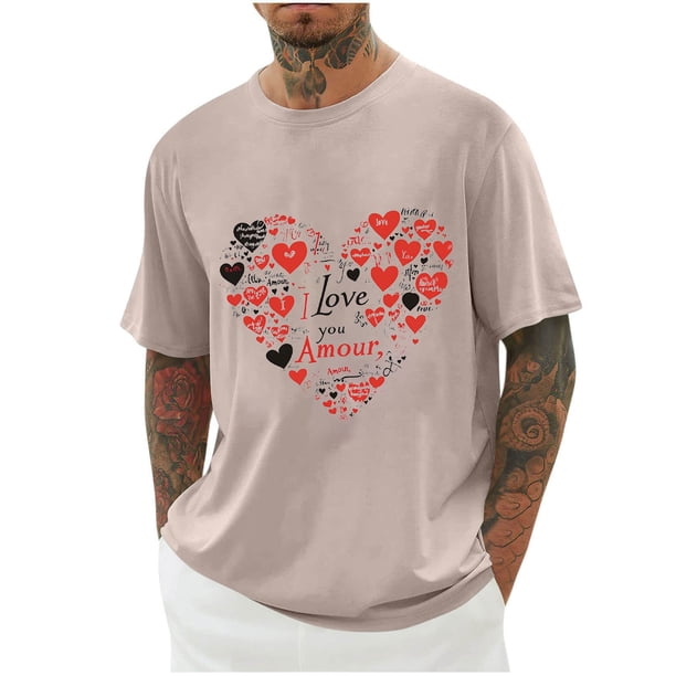 Camisas de Manga Larga para Hombres Imprimir Casual Cuello Redondo Blusa de Manga Corta, Camisas de Lino para Hombres